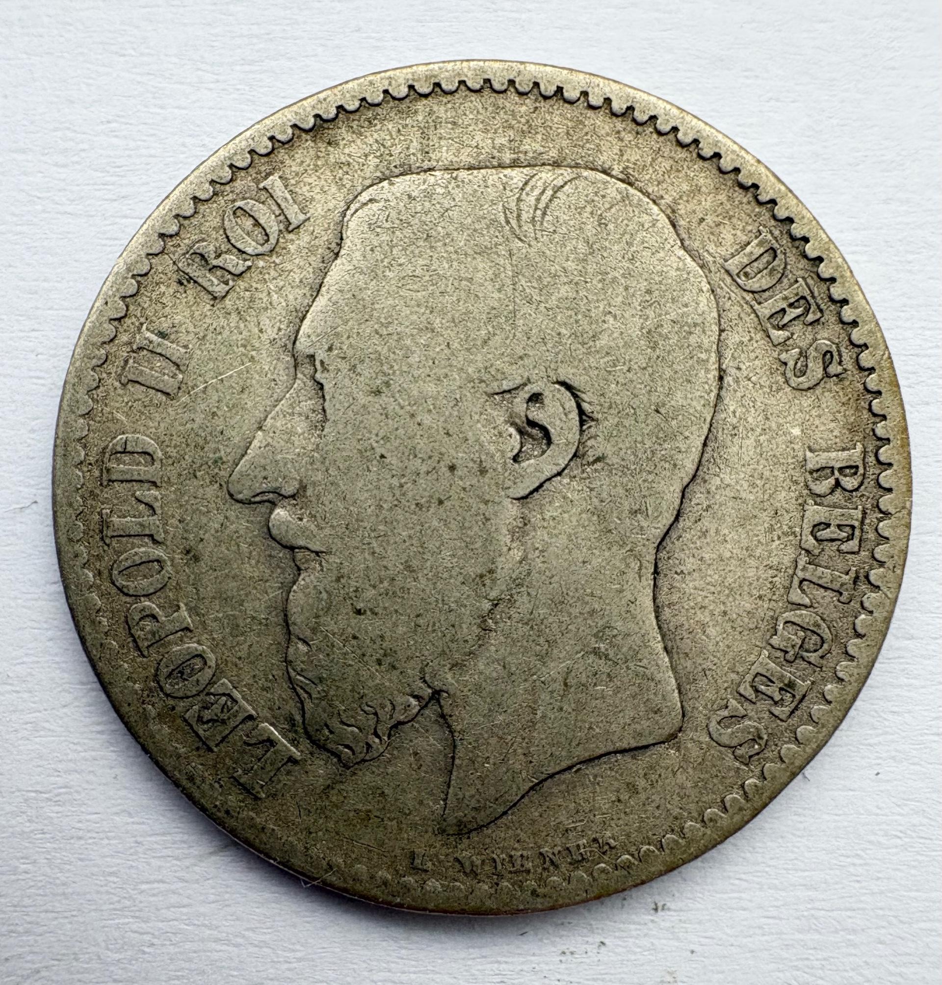 Belgija 1 Fr 1886 sidabras 