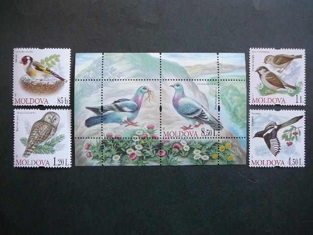 Moldavija 2010 Peledos Balandziai Pauksciai svarus #