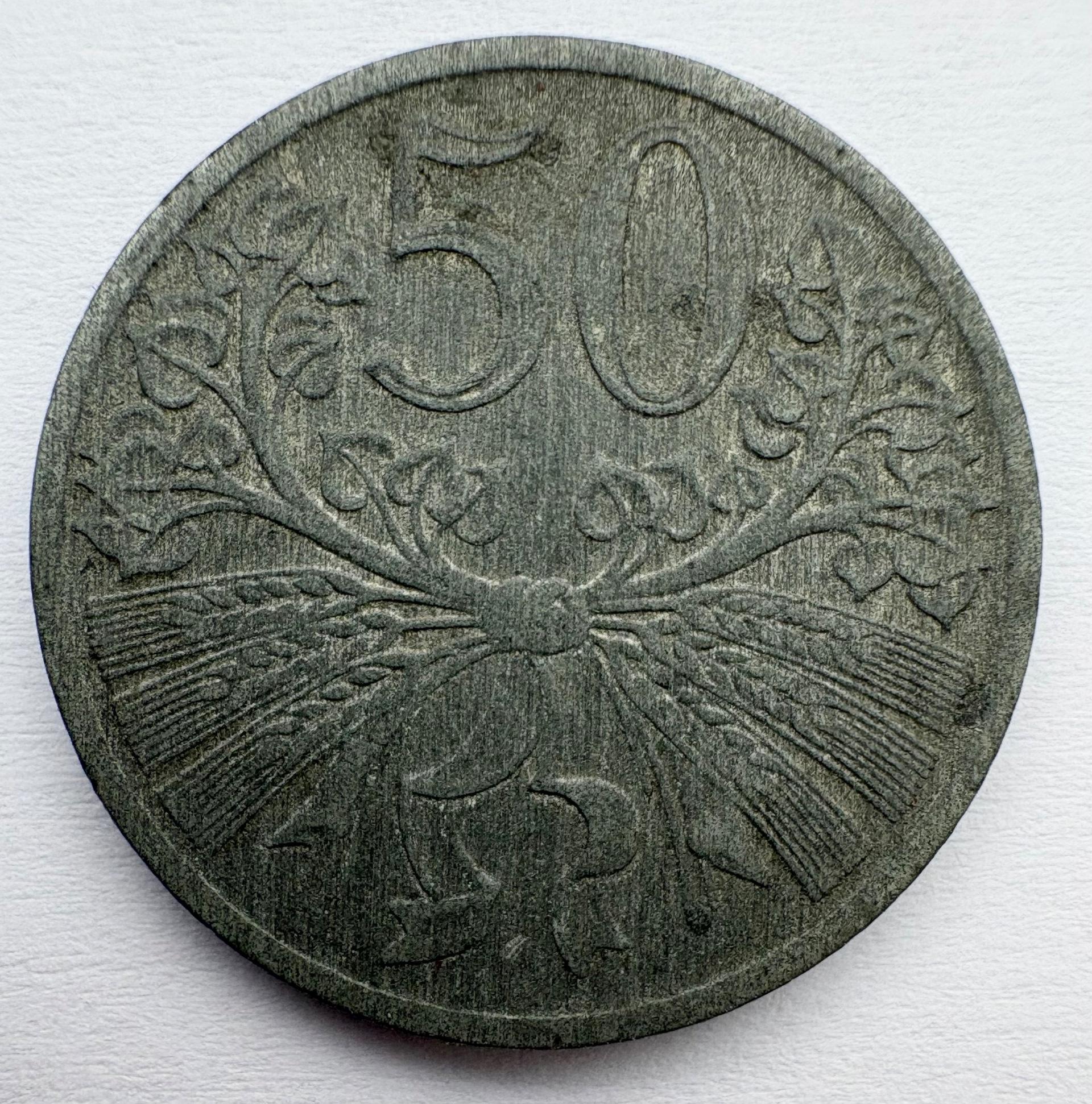 Bohemia ir Moravia 50 heller 1940 reta