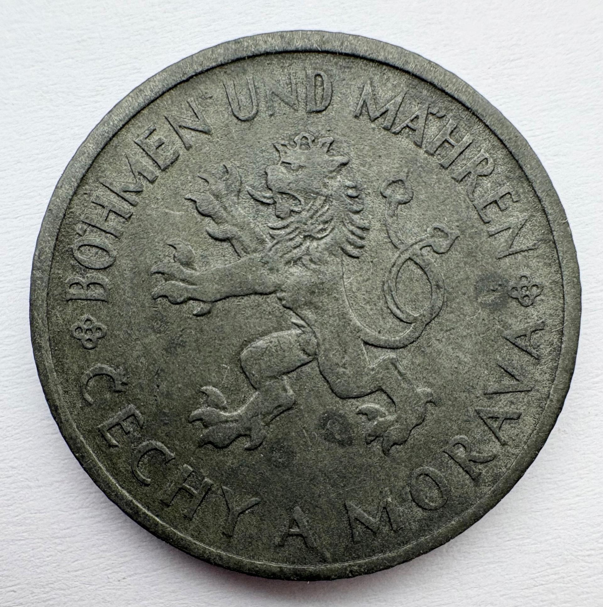 Bohemia ir Moravia 1 krona 1943 reta