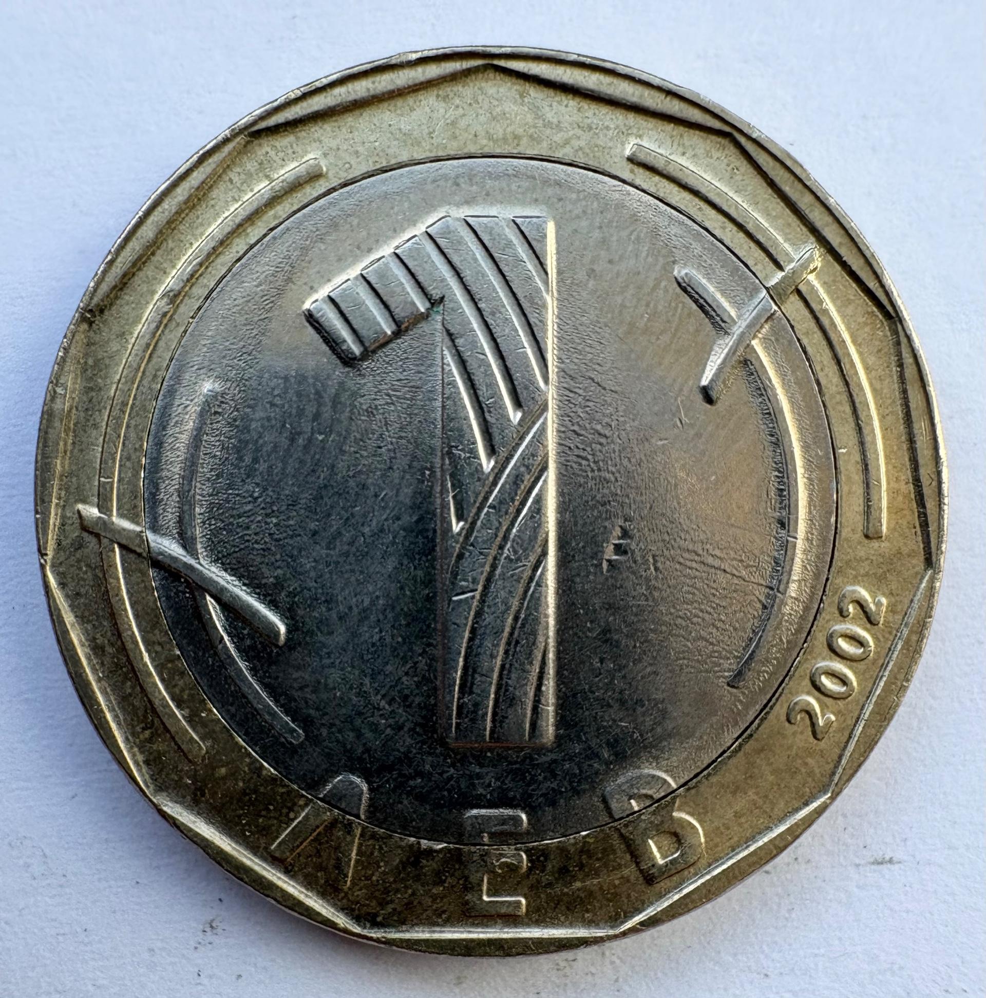Bulgarija 1 lev 2002