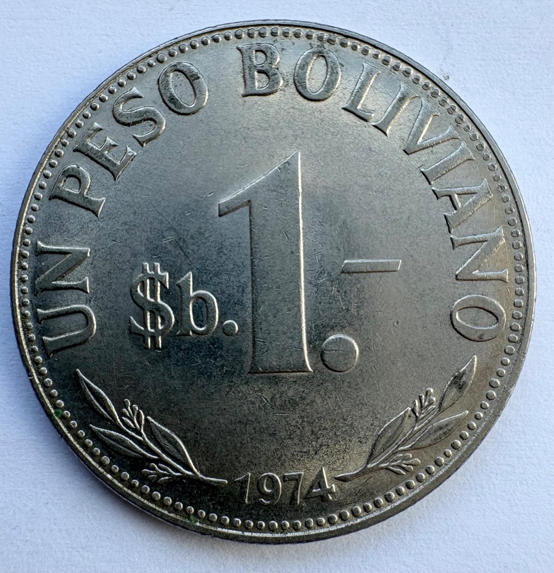 Bolivija 1 pesas 1974