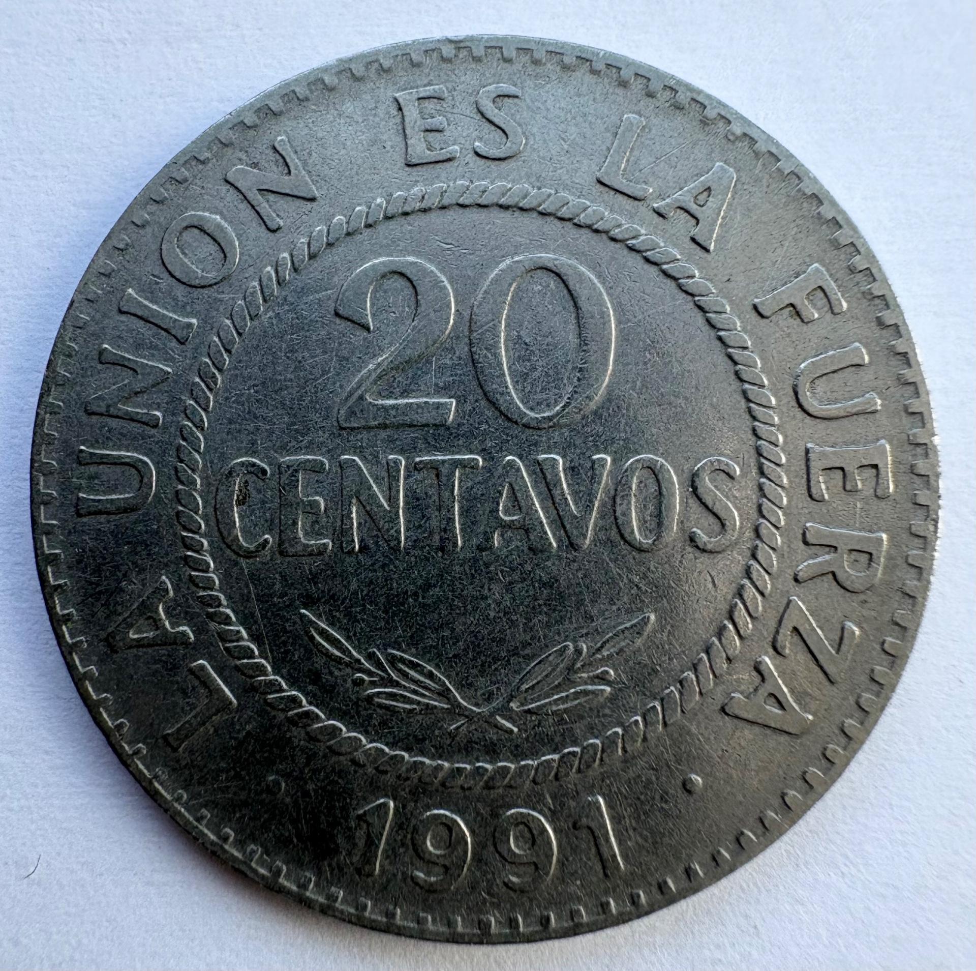 Bolivija 20 c 1991