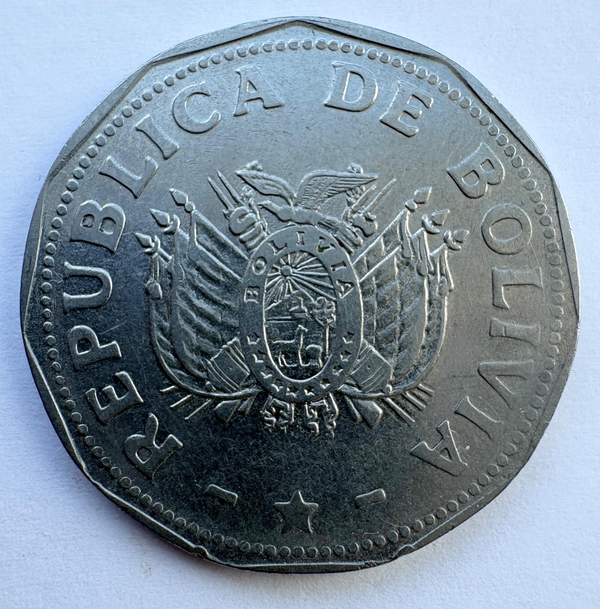 Bolivija 2 bolivarai 1991
