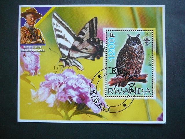 Ruanda 2005 Peledos Drugeliai Geles antsp. #