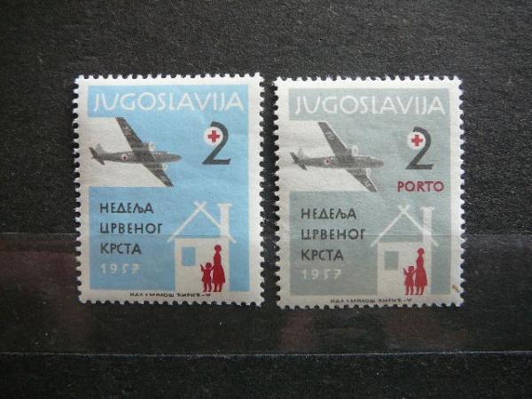 Jugoslavija 1957 Raudonasis Kryzius Lektuvai svarus #