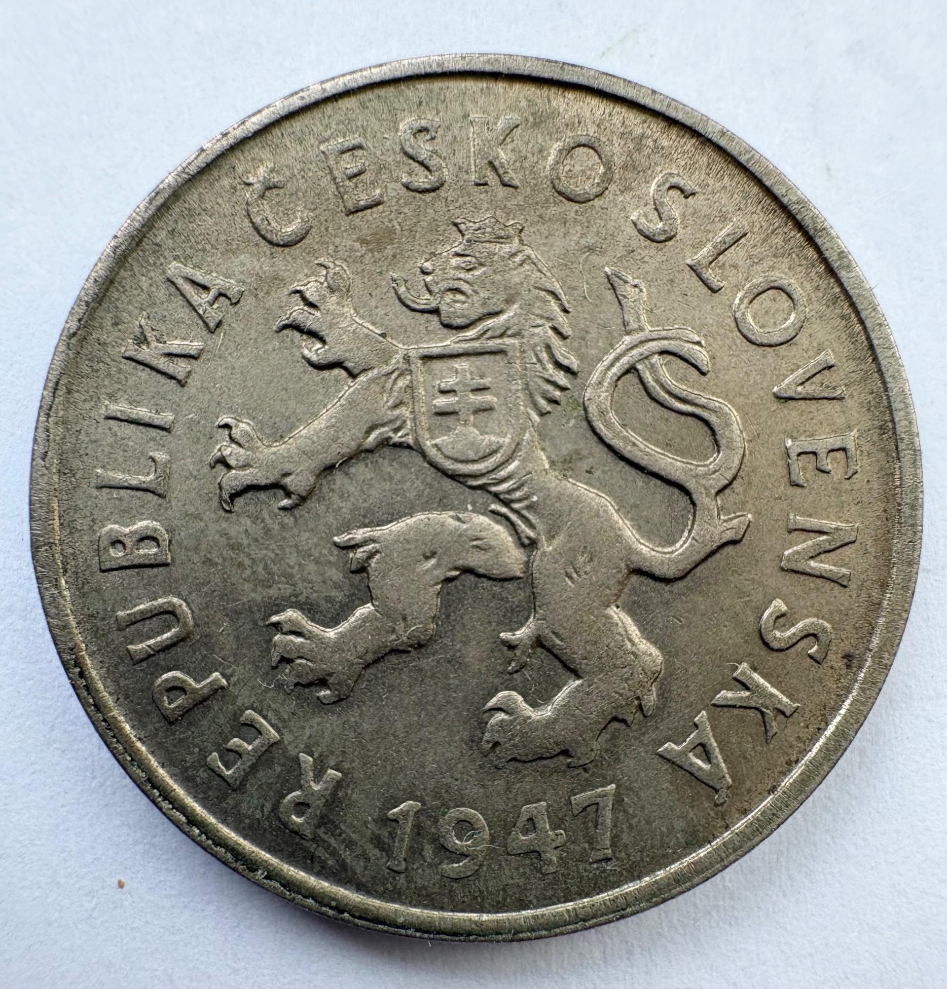 Čekoslovakija 2 kc 1947