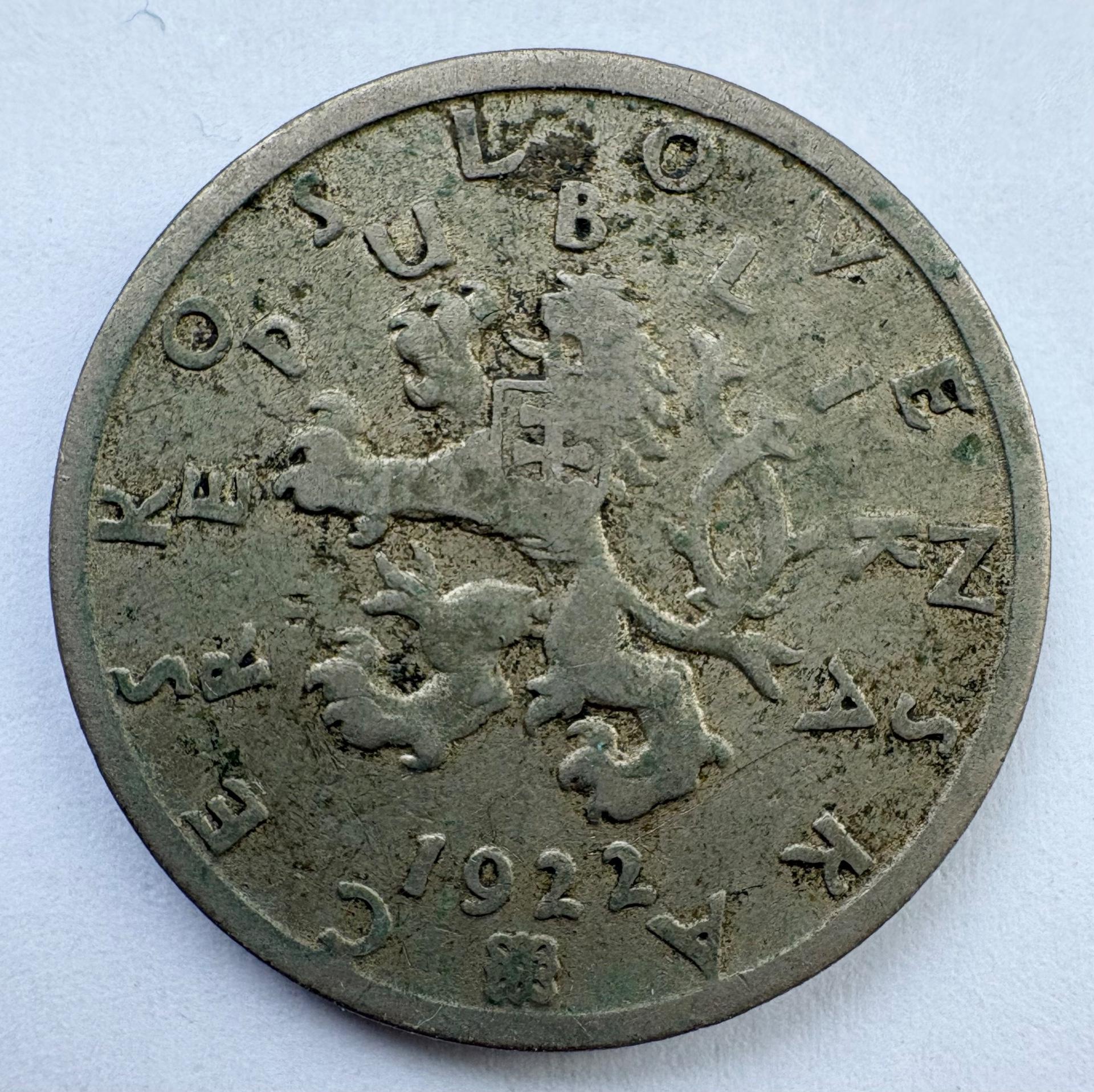 Čekoslovakija 50 heller 1922
