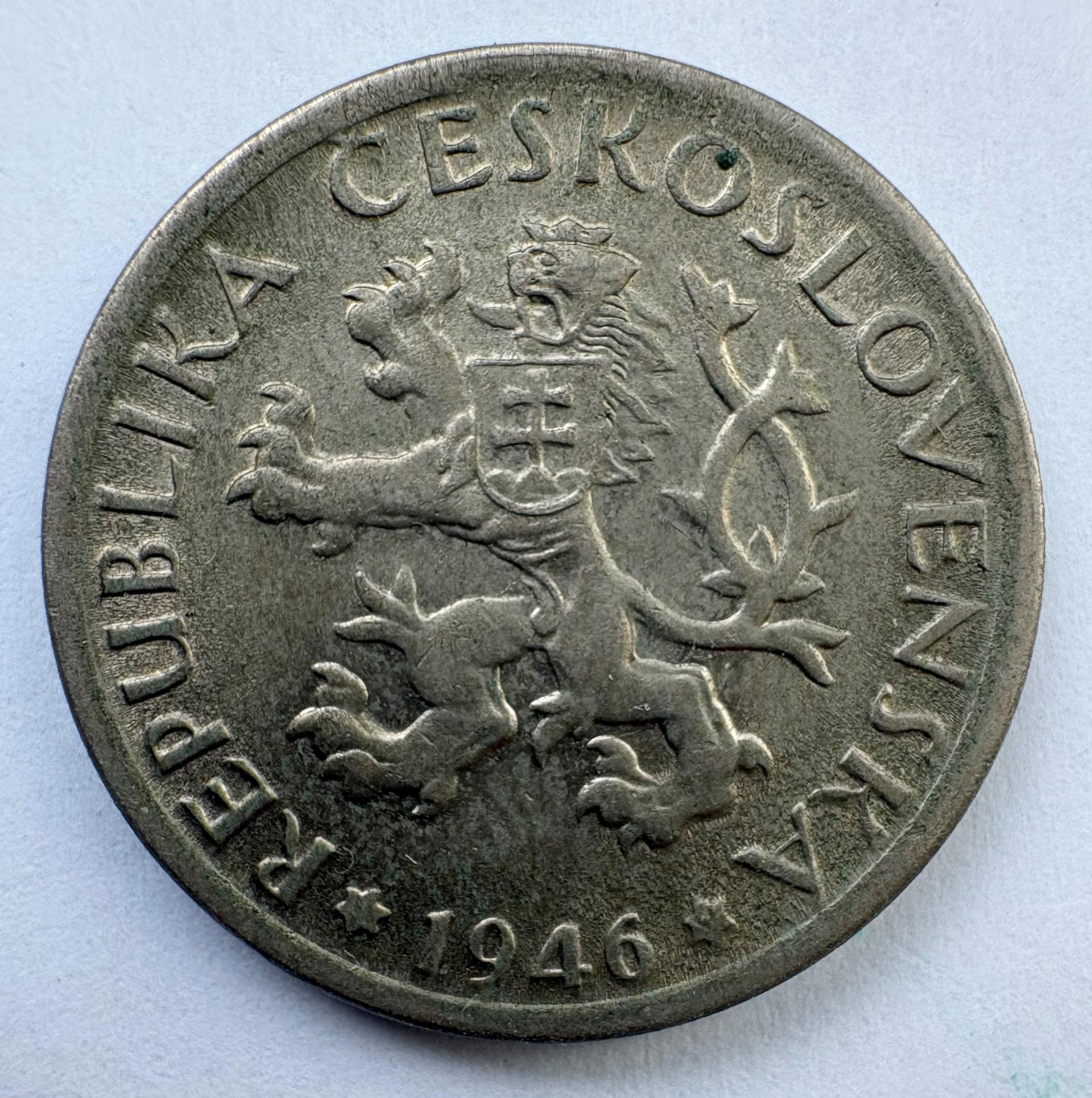 Čekoslovakija 1 kc 1946