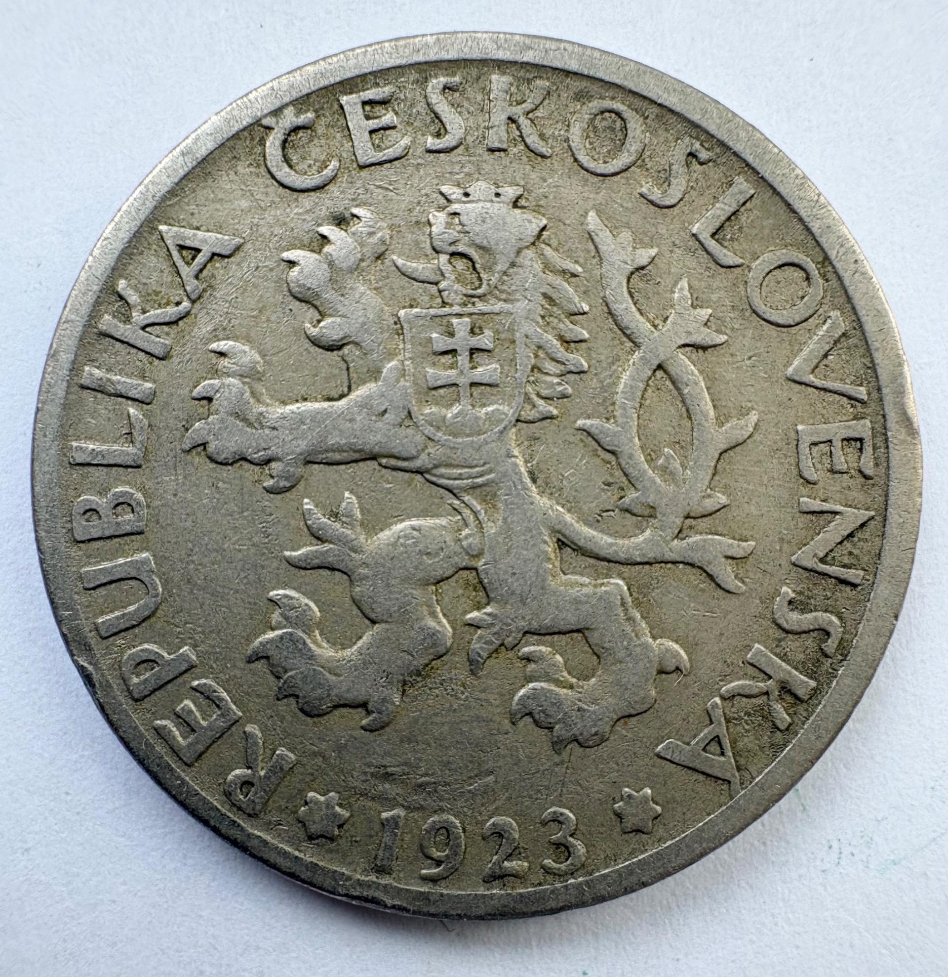 Čekoslovakija 1 kc 1923