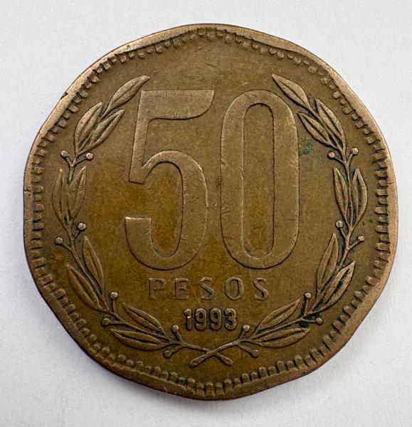 Čilė 50 pesų 1993