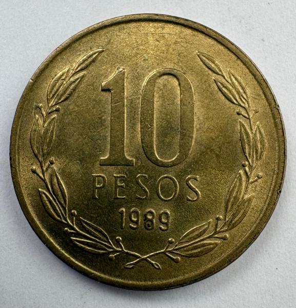 Čilė 10 pesų 1989