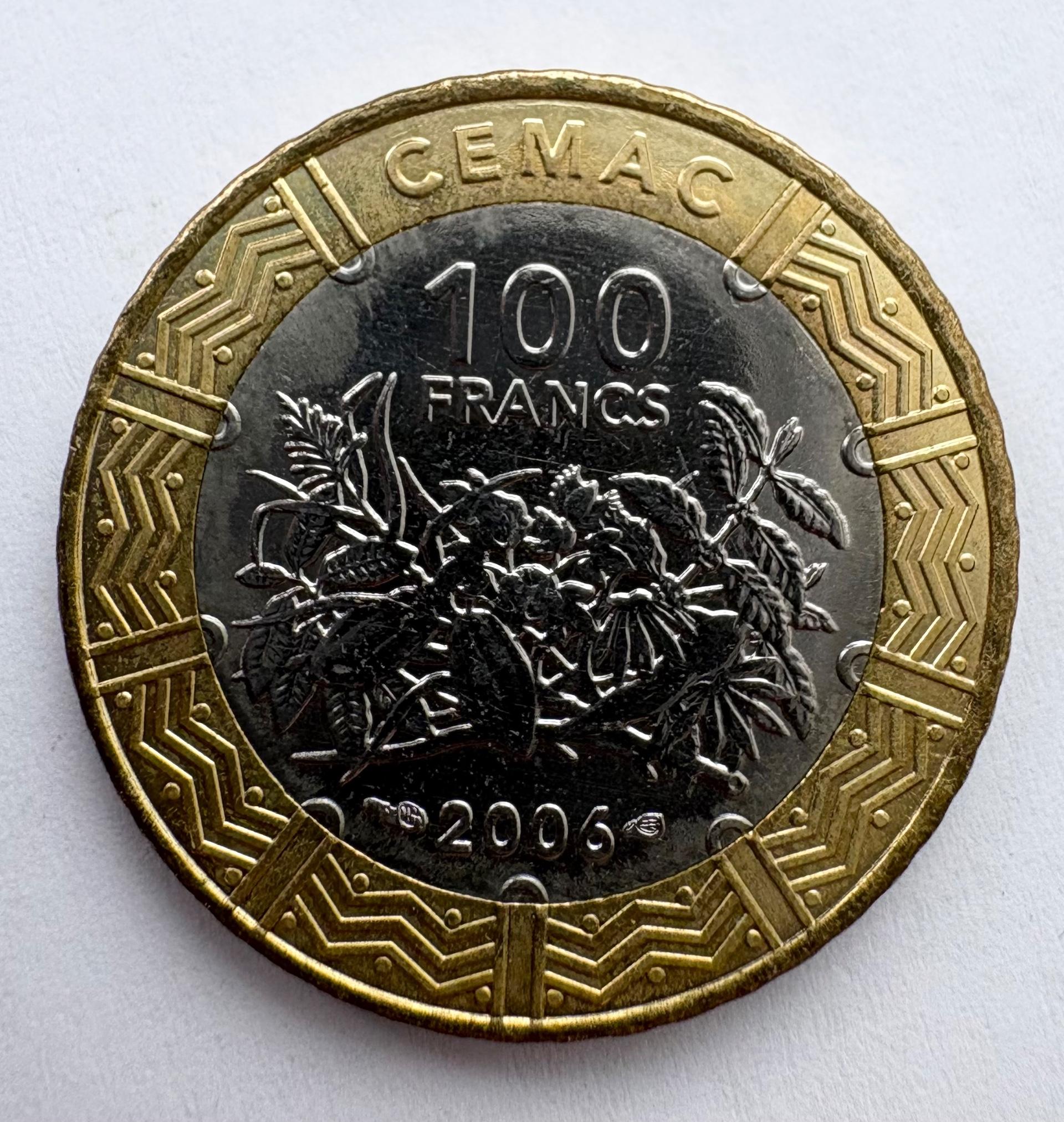 Centrinės Afrikos valstybės 100 frankų 2006