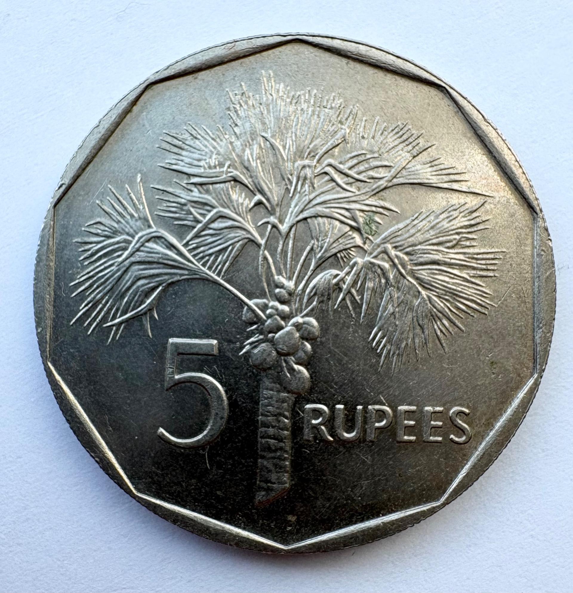 Seišeliai 5 rupijos 1982