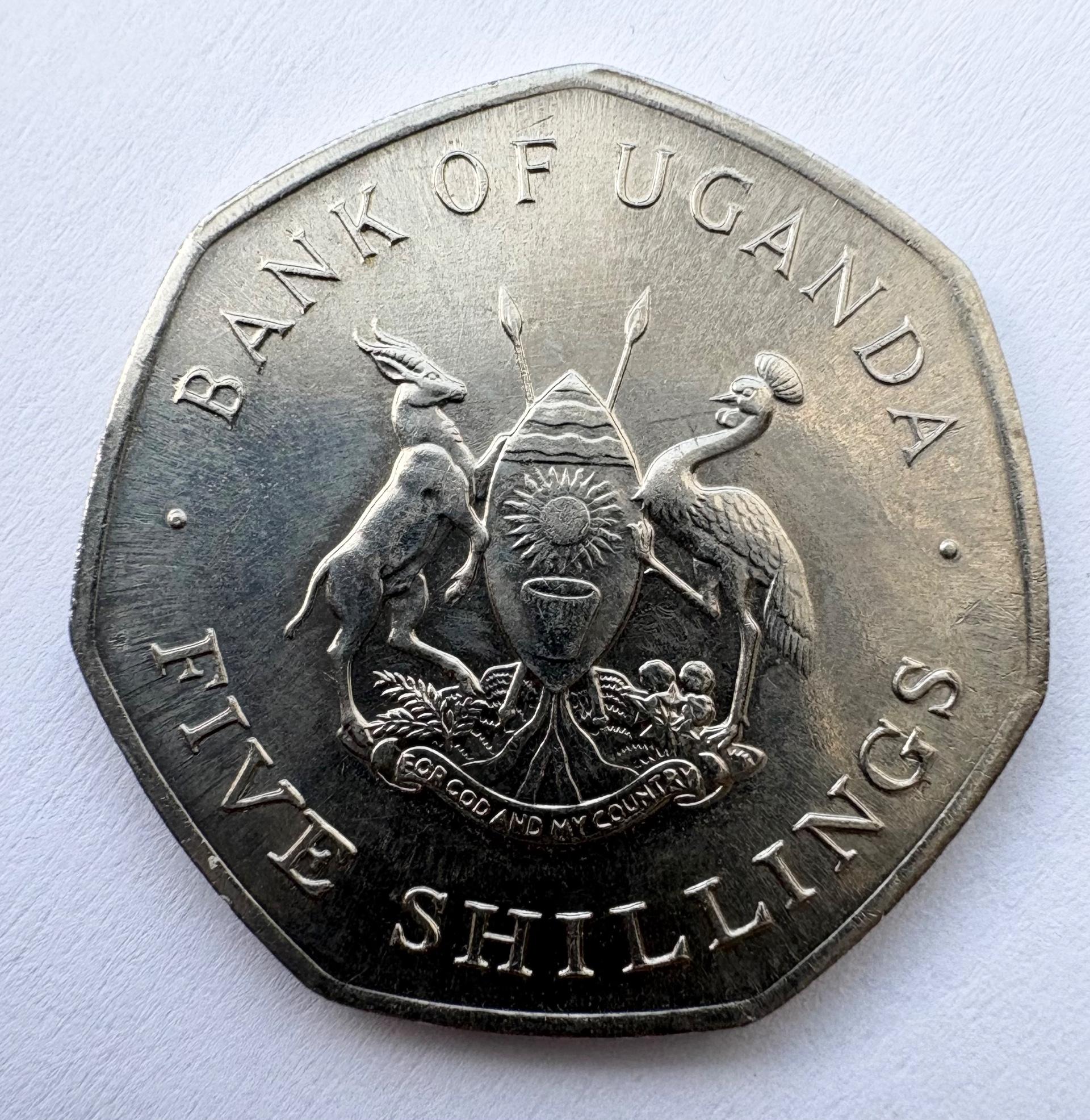 Uganda 5 šilingai 1987