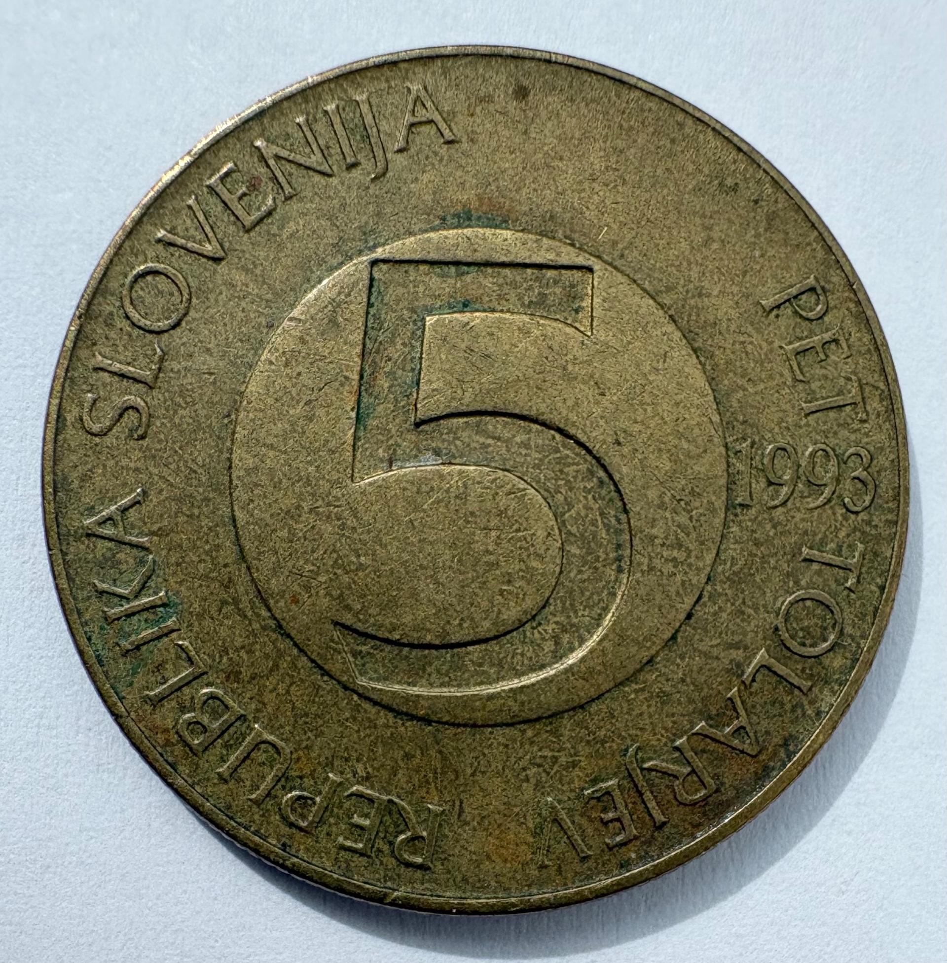 Slovėnija 5 tolar 1993