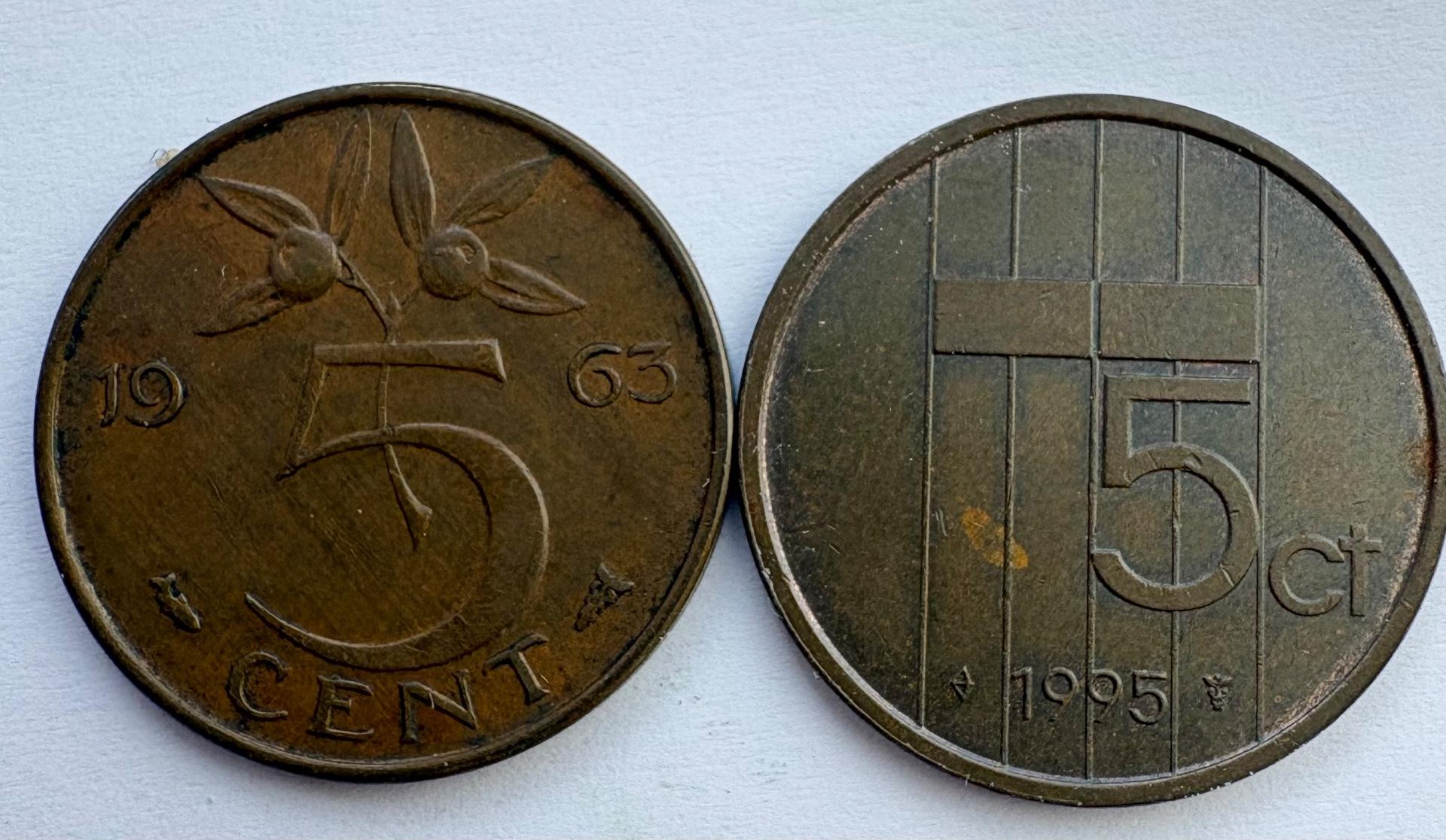 Nyderlandai 5c 1963 ir 1995