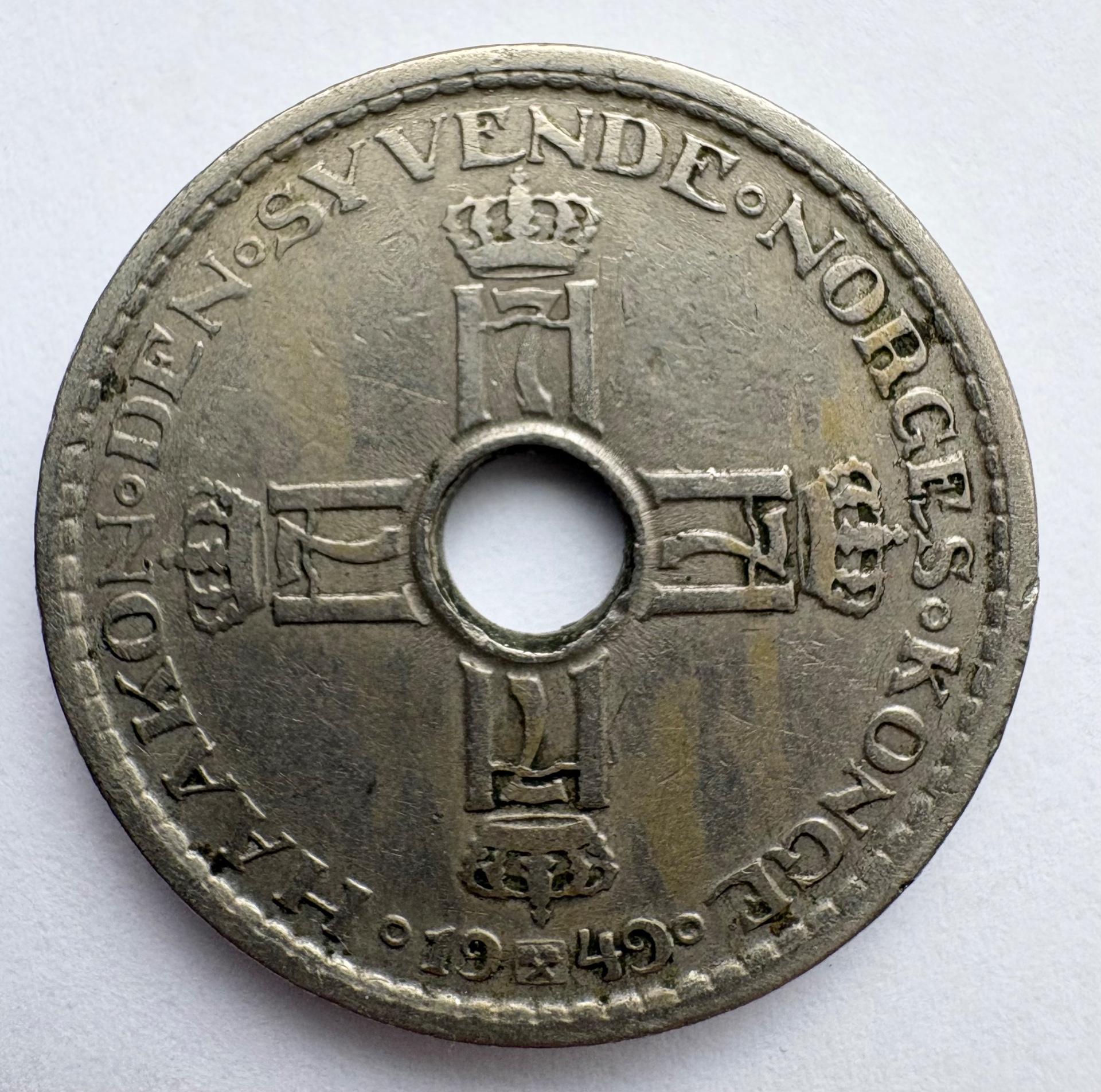 Norvegija 1 kr 1949