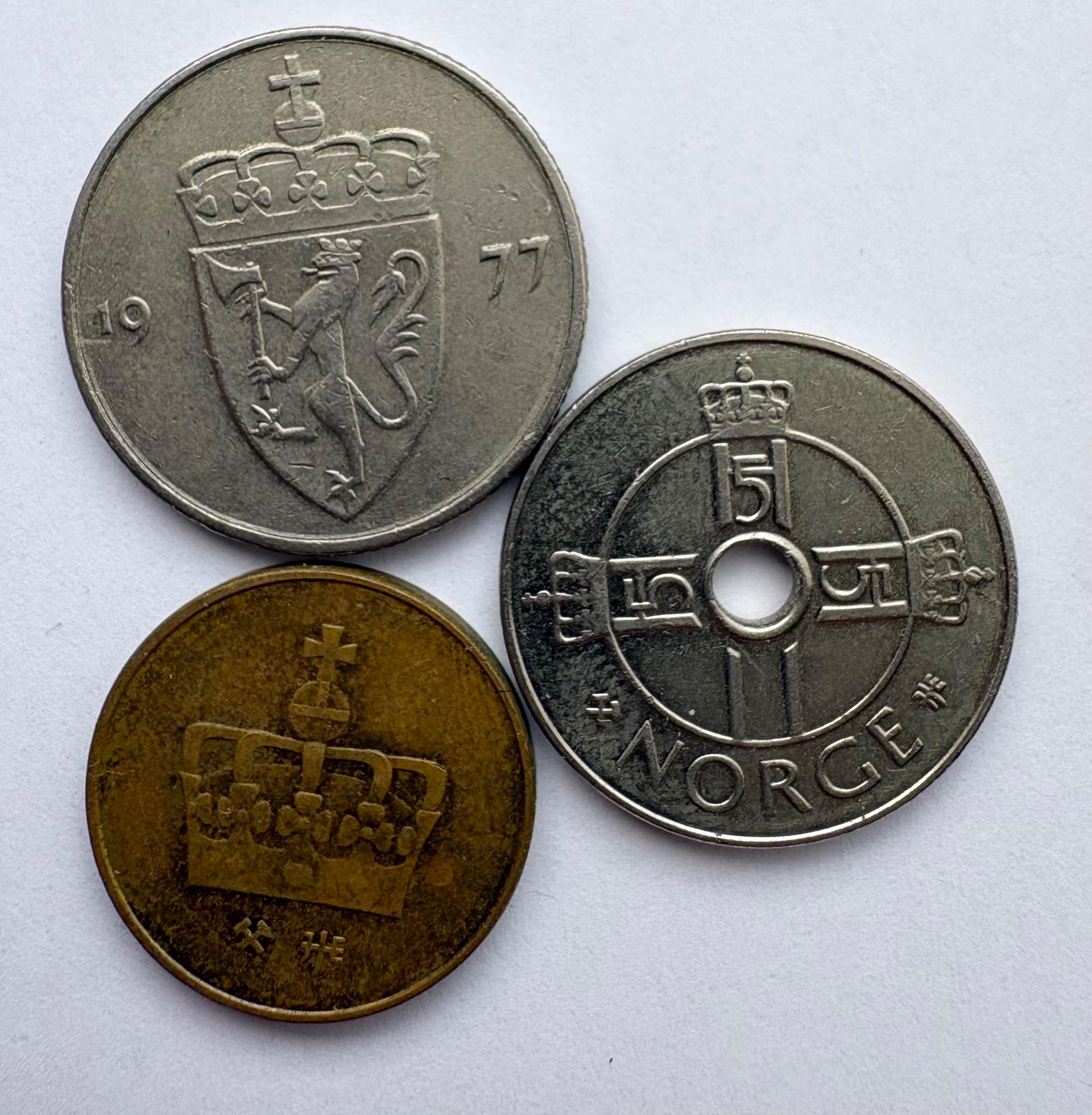 Norvegija 50 ore- 1 kr