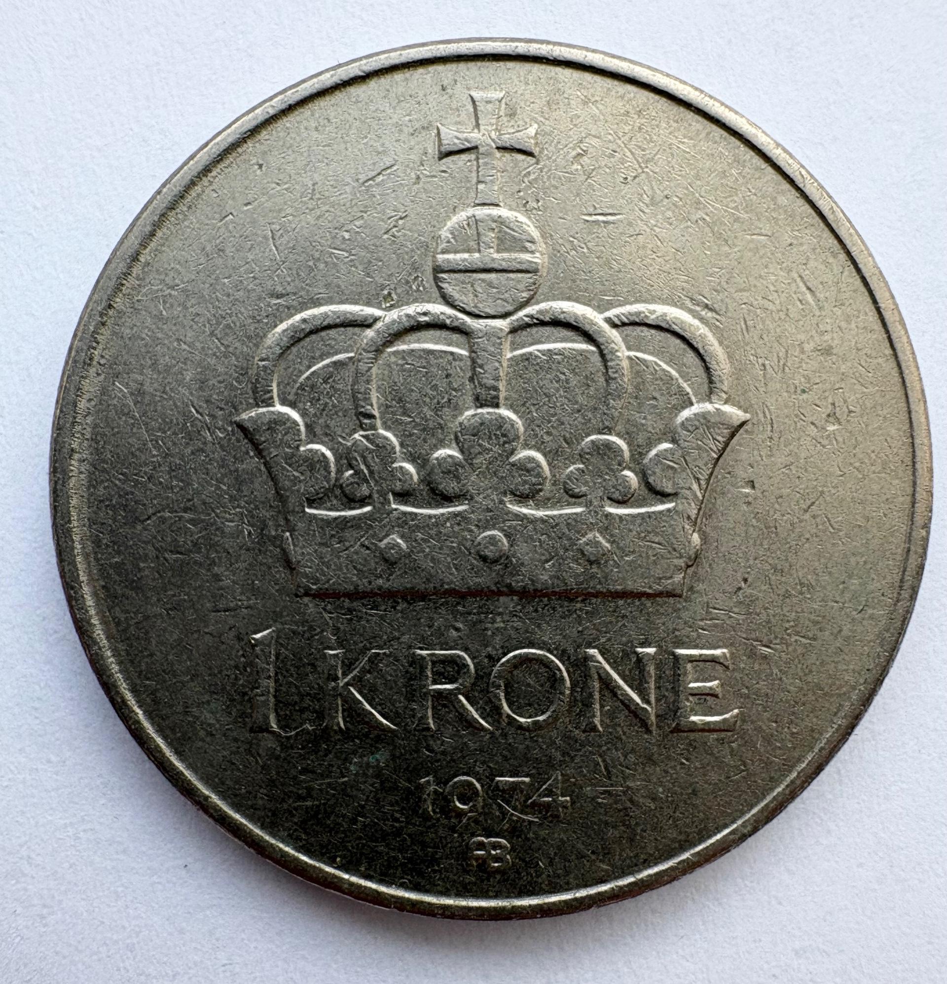 Norvegija 1 kr 1974