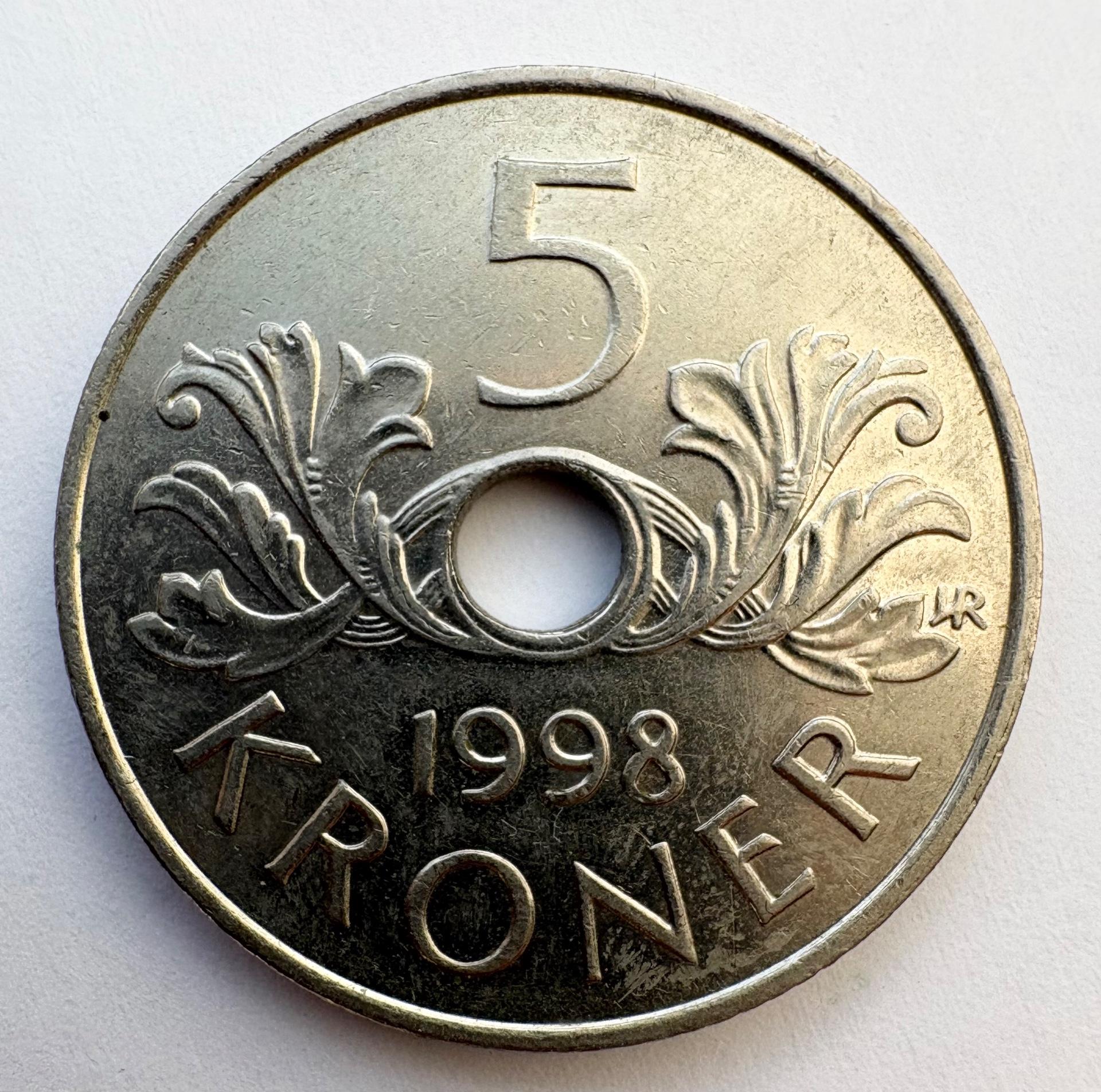 Norvegija 5 kr 1998