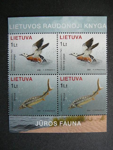 Lietuva 2006 915/6 Pauksciai Zuvys MNH #45