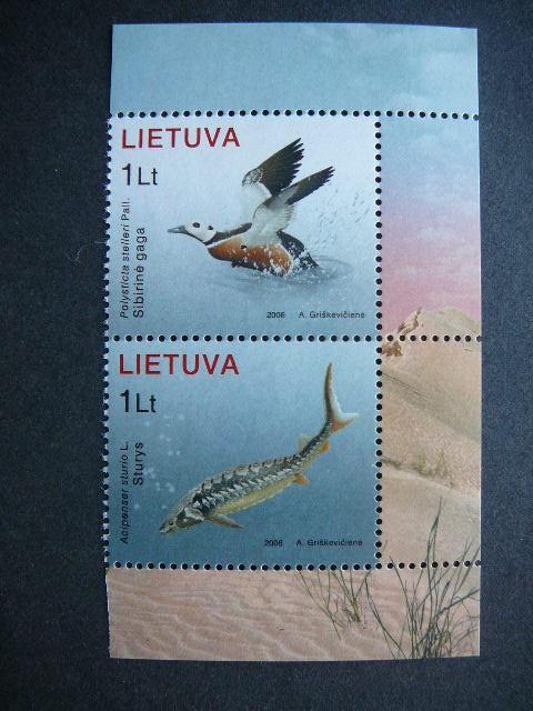 Lietuva 2006 915/6 Pauksciai Zuvys MNH #43
