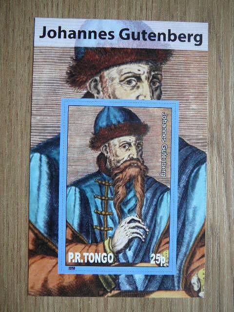 Tonga 2010 Mokslininkai J.Gutenbergas svarus #bd