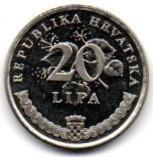 Chorvatija. 20 lipų ( 50 metų FAO programai ) ( 1995 ) UNC