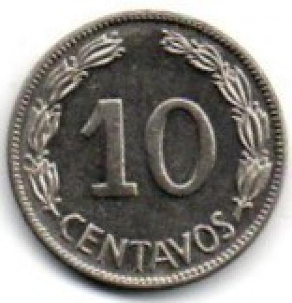 Ekvadoras. 10 centavų ( 1968 ) AU