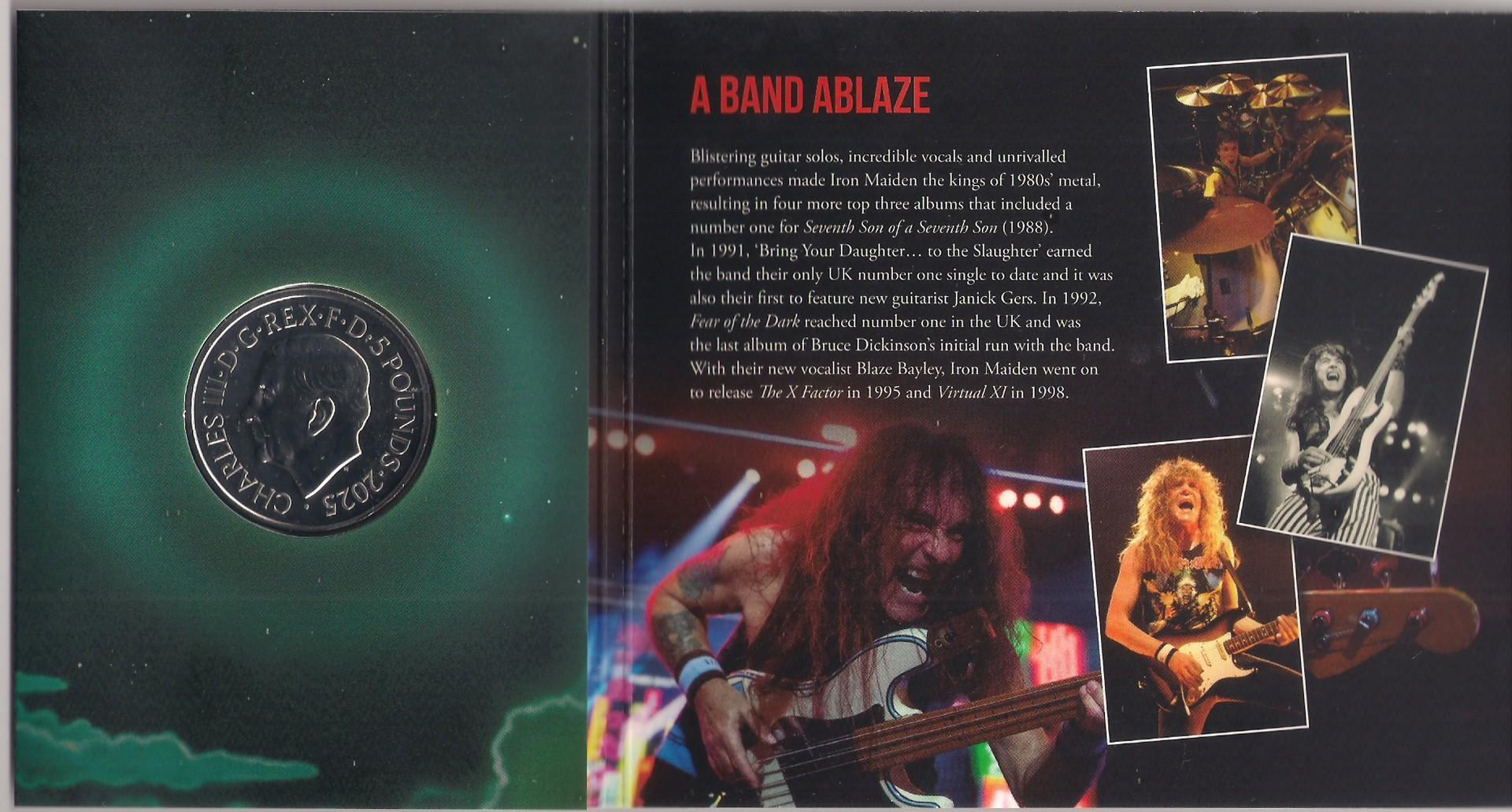 Muzikos legendos - Iron Maiden 2025 Jk 5£ Bu moneta