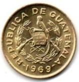 Gvatemala. 1 centavas ( 1969 ) AU