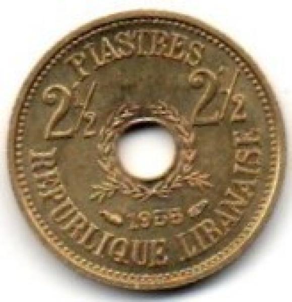 Libanas. 2 1/2 piastro ( 1955 ) AU