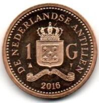 Kiurasao. 1 guldenas ( 2016 )  UNC