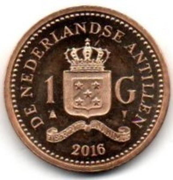 Kiurasao. 1 guldenas ( 2016 )  UNC