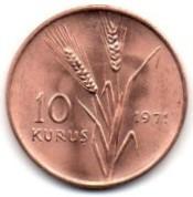 Turkija. 10 kurušų ( FAO programa ) ( 1971 ) XF