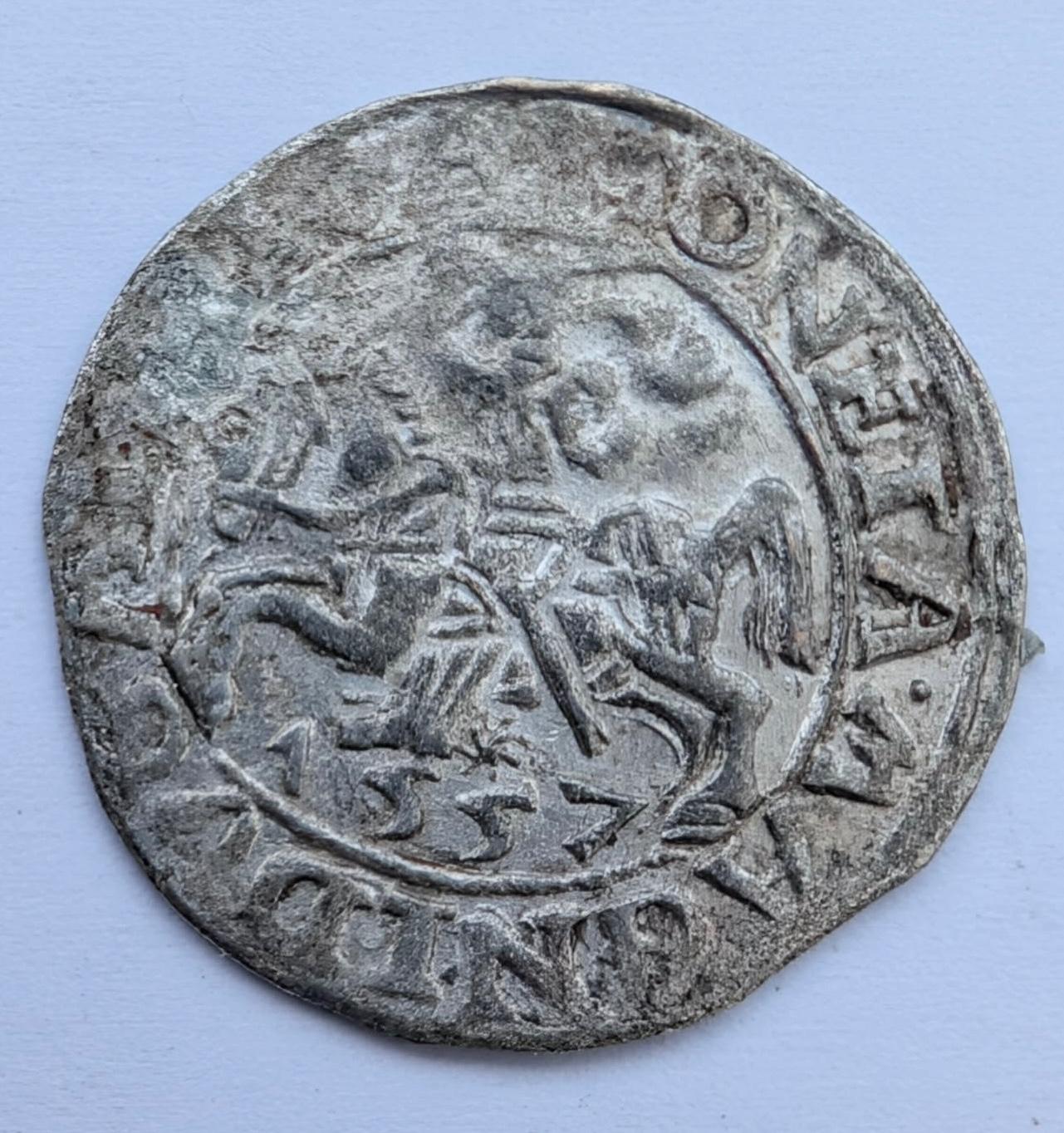 Retas Žygimanto Augusto 1557 pusgrašis 