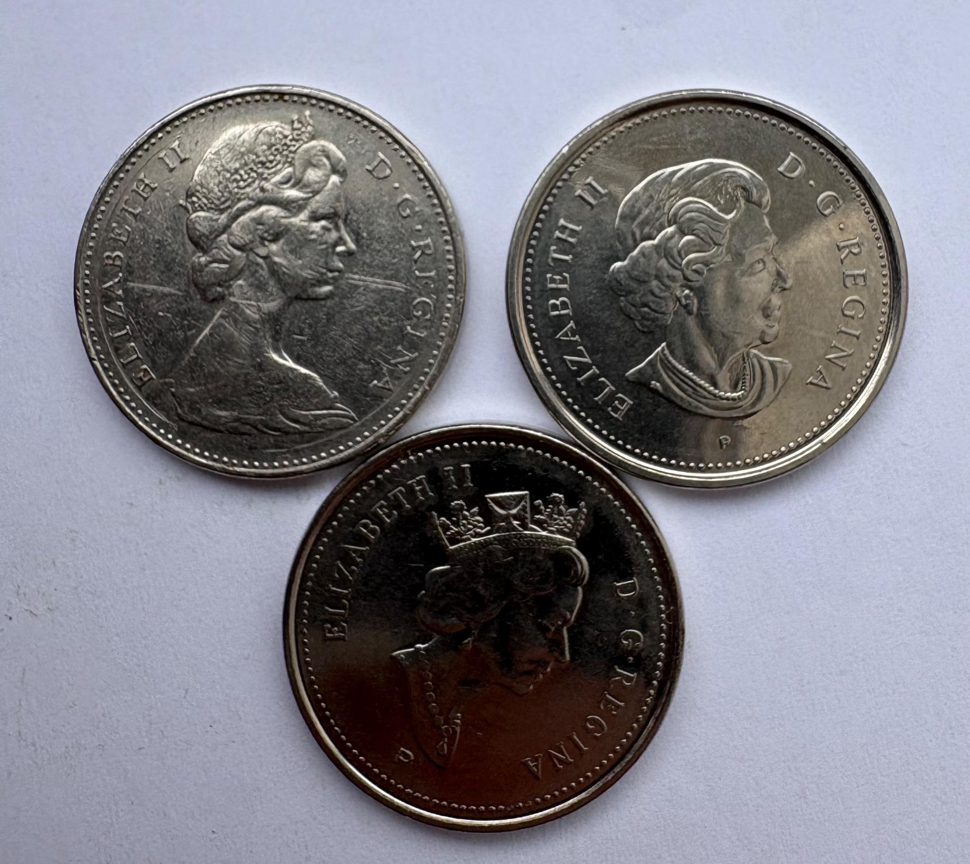 Kanada 5 c 1972, 2001, 2006
