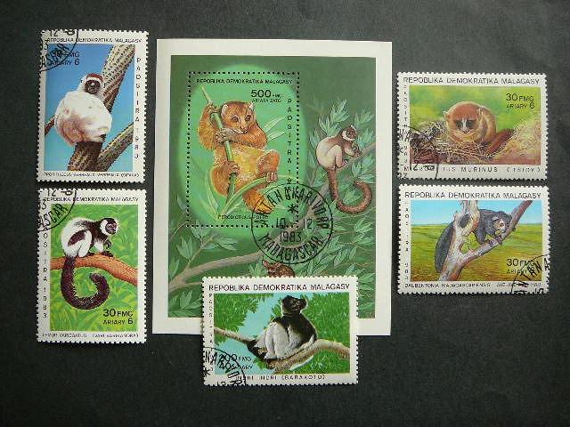 Madagaskaras 1983 Lemūrai antsp. #