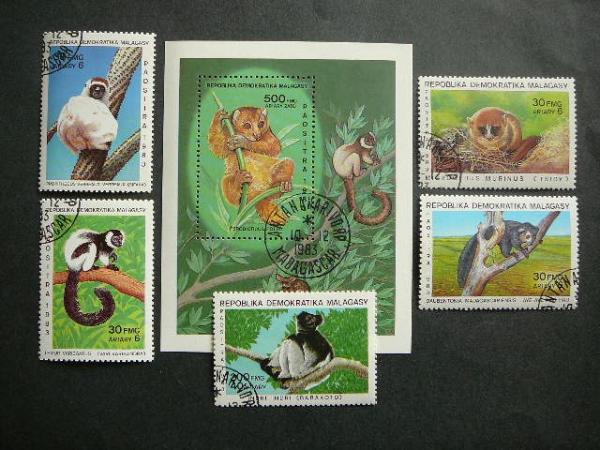 Madagaskaras 1983 Lemūrai antsp. #