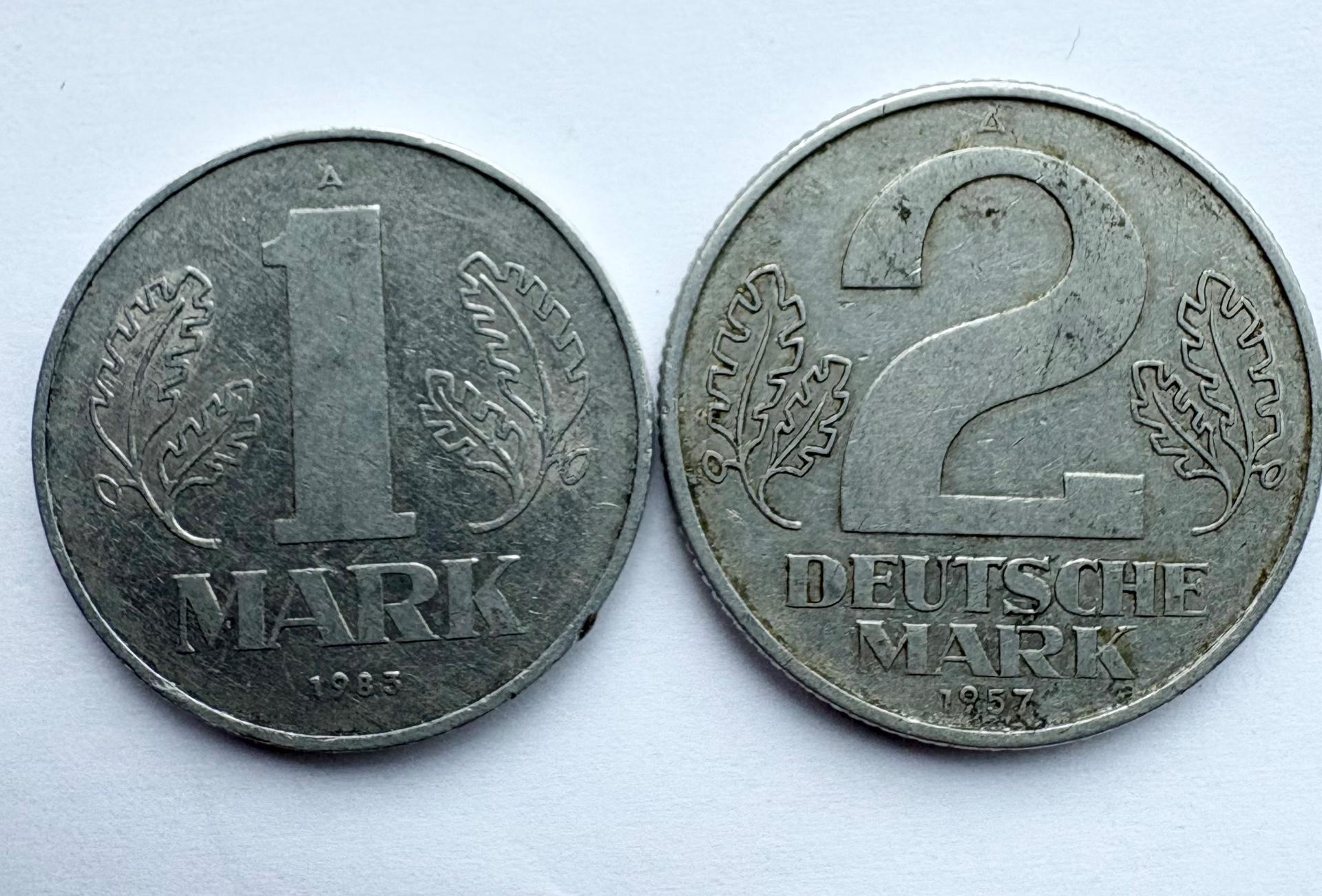 Vokietija 1 M 1983 ir 2 M 1957