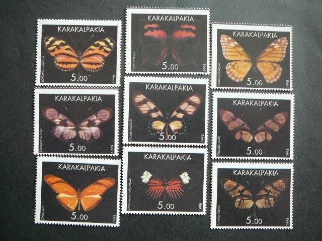 (R) Karakalpakija Drugeliai 1998 svarus MNH #2