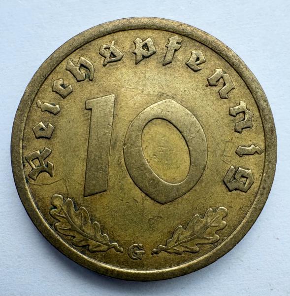 Vokietija 10 reichpfennig 1937 G
