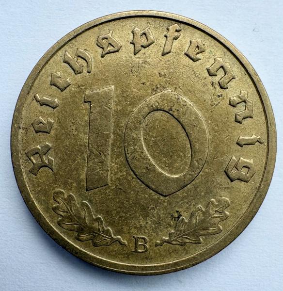 Vokietija 10 reichpfennig 1938 B