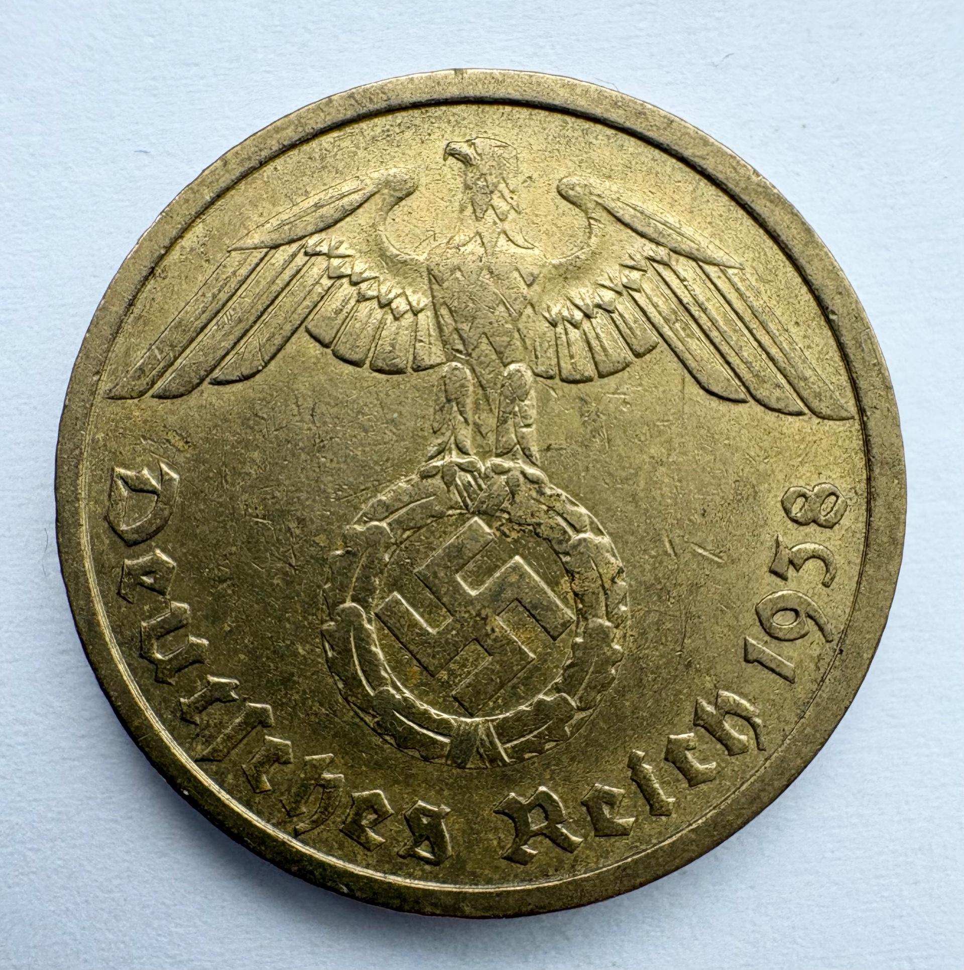 Vokietija 10 reichpfennig 1938 B