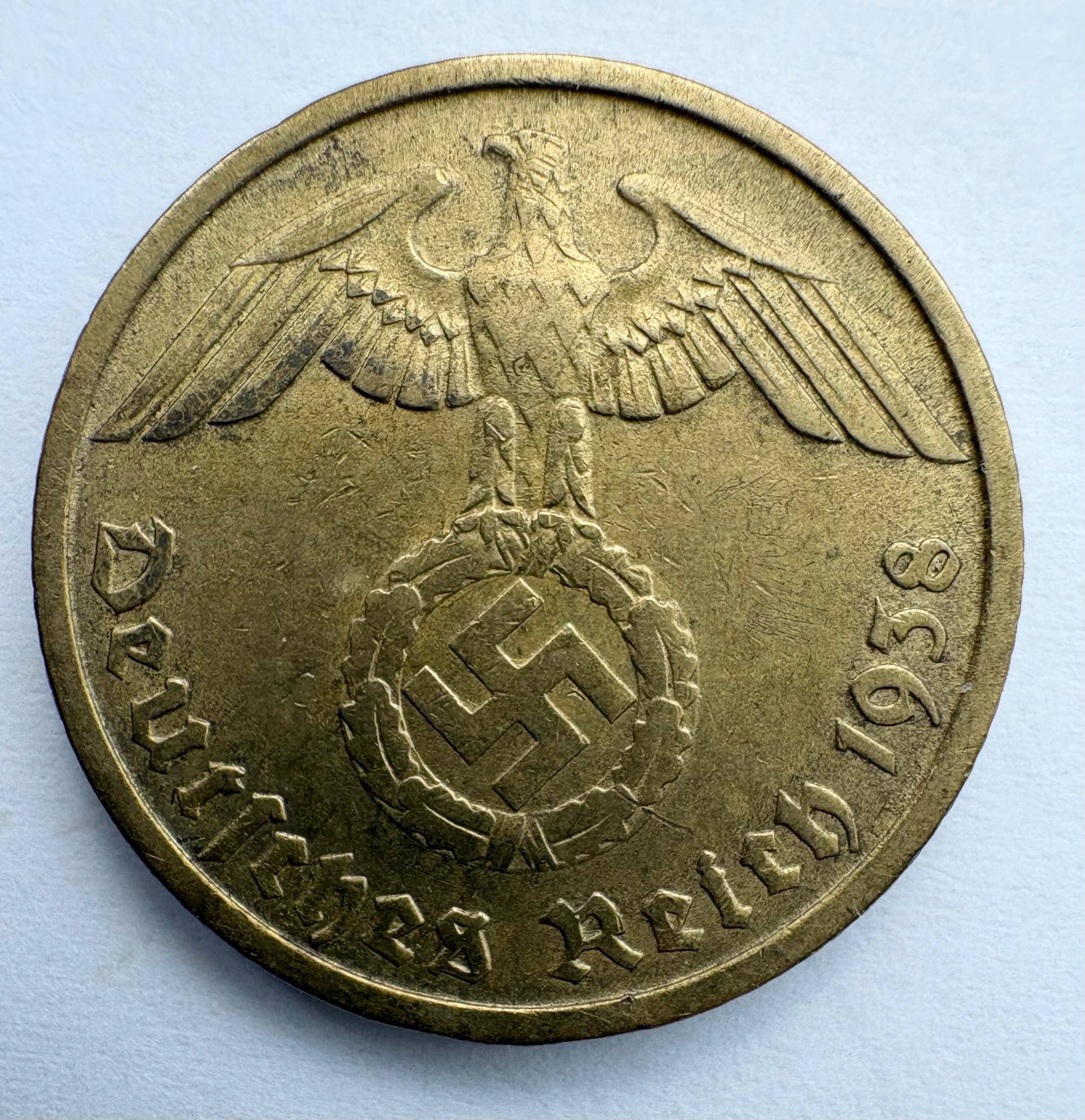 Vokietija 10 reichspfenning 1938 D