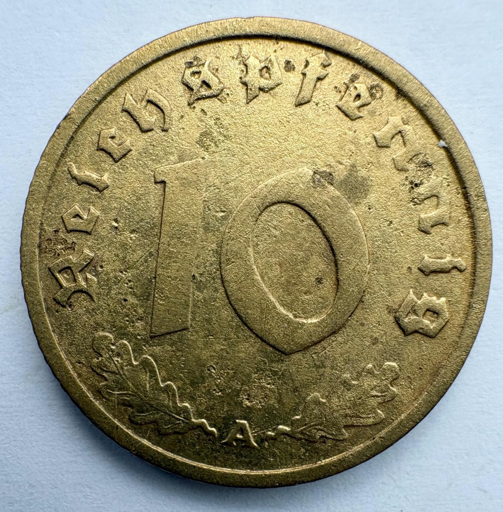 Vokietija 10 reichspfenning 1939 A