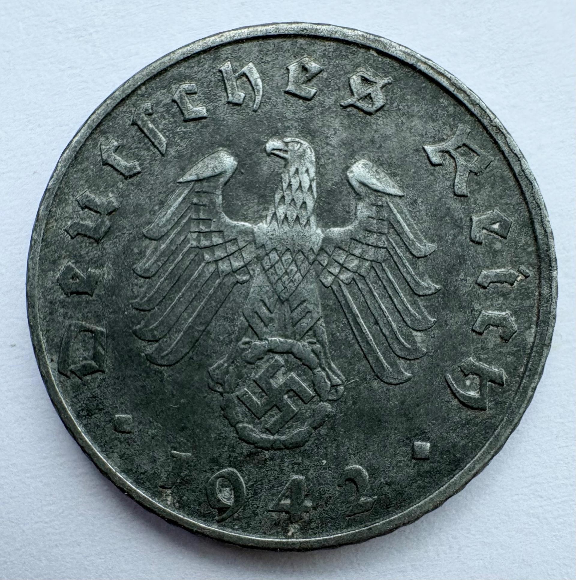 Vokietija 5 reichspfennig 1942 F