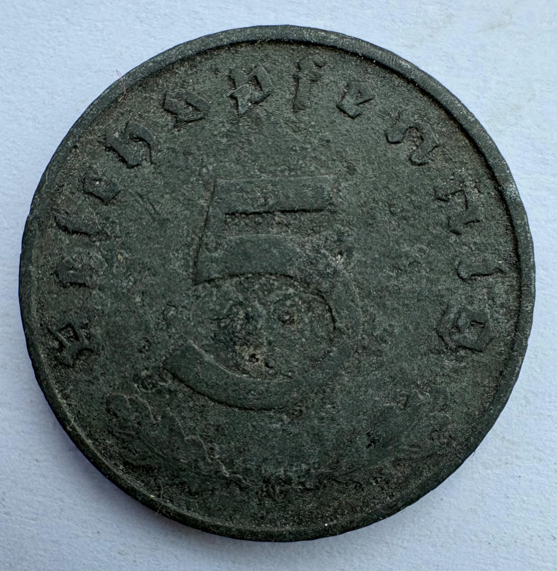 Vokietija 5 reichspfennig 1942 G