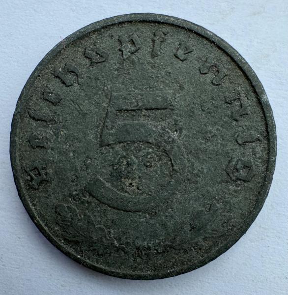 Vokietija 5 reichspfennig 1942 G
